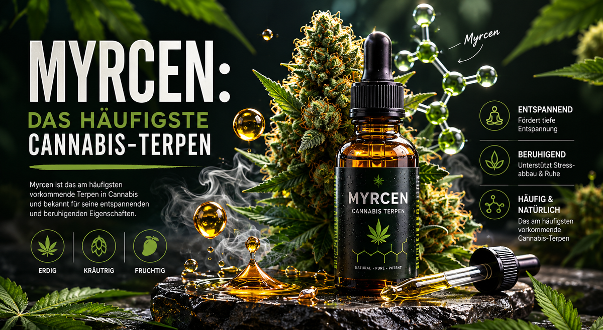 Myrcen, Cannabispflanzen, Öle, Pflanzenhintergrund