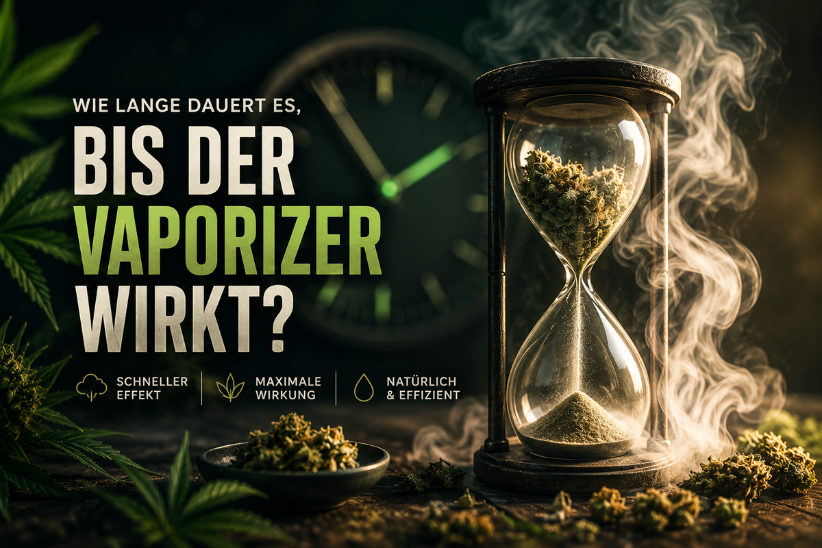 Sanduhr, Cannabis, Dampf und Blüten
