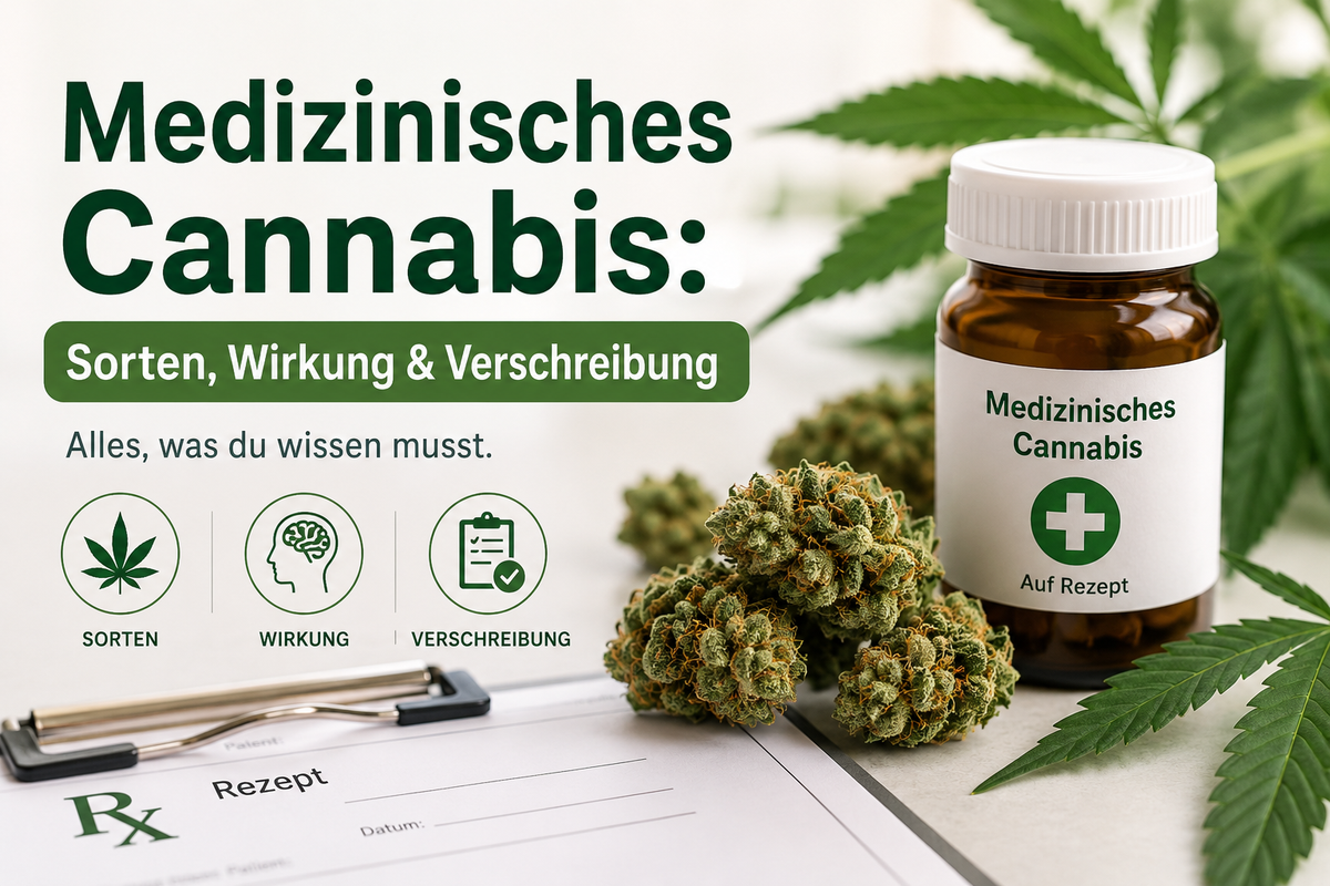 Cannabis, MMedizindöschen, Beschriftung, Blüten