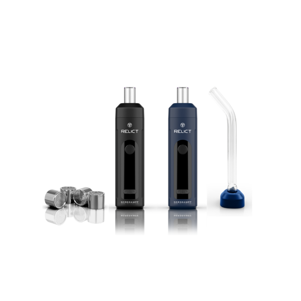 Norddampf Relict Vaporizer + Starglass Curved Glasmundstück + 4 Dosierungskapseln