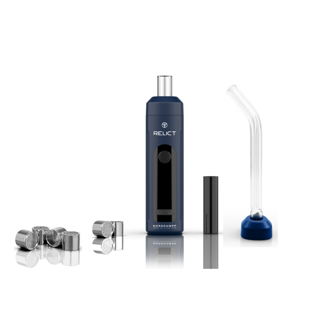 Norddampf Relict Vaporizer + Starglass Curved Glasmundstück + 4 Dosierungskapseln - NORDIC BLUE