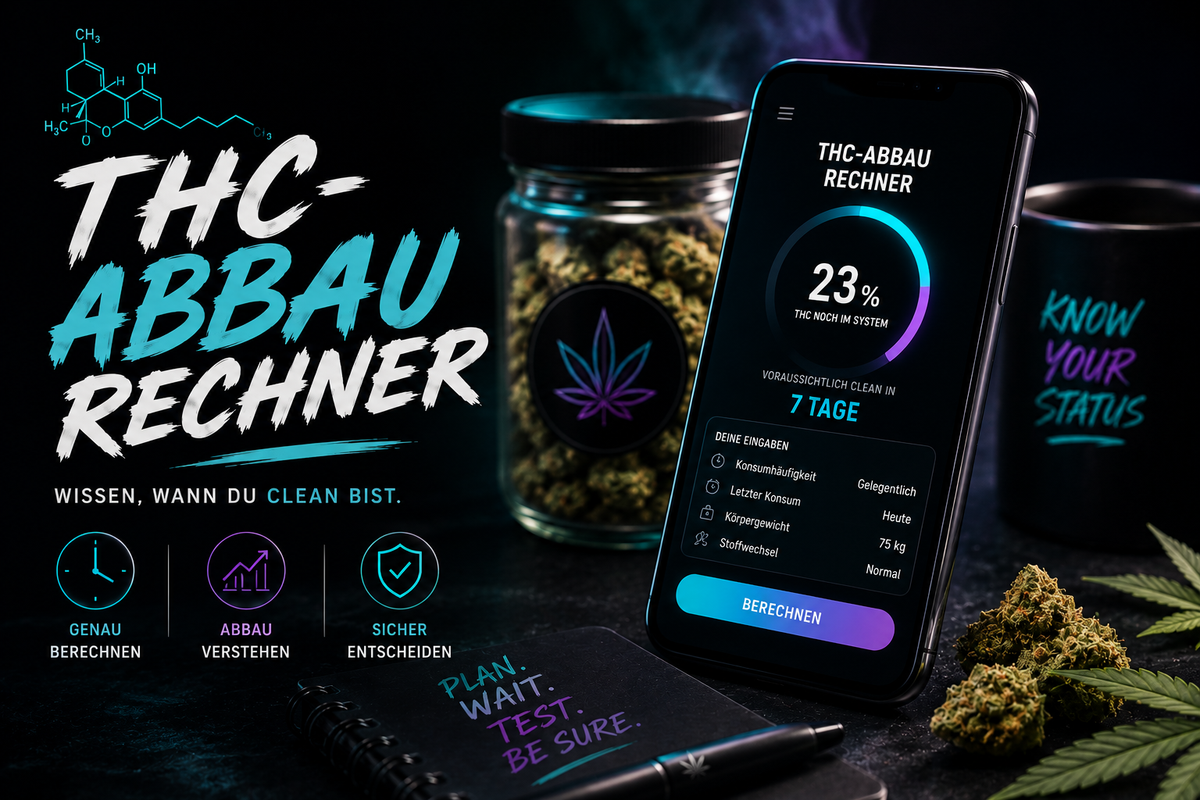 Rechner, Cannabisglas, Blüten