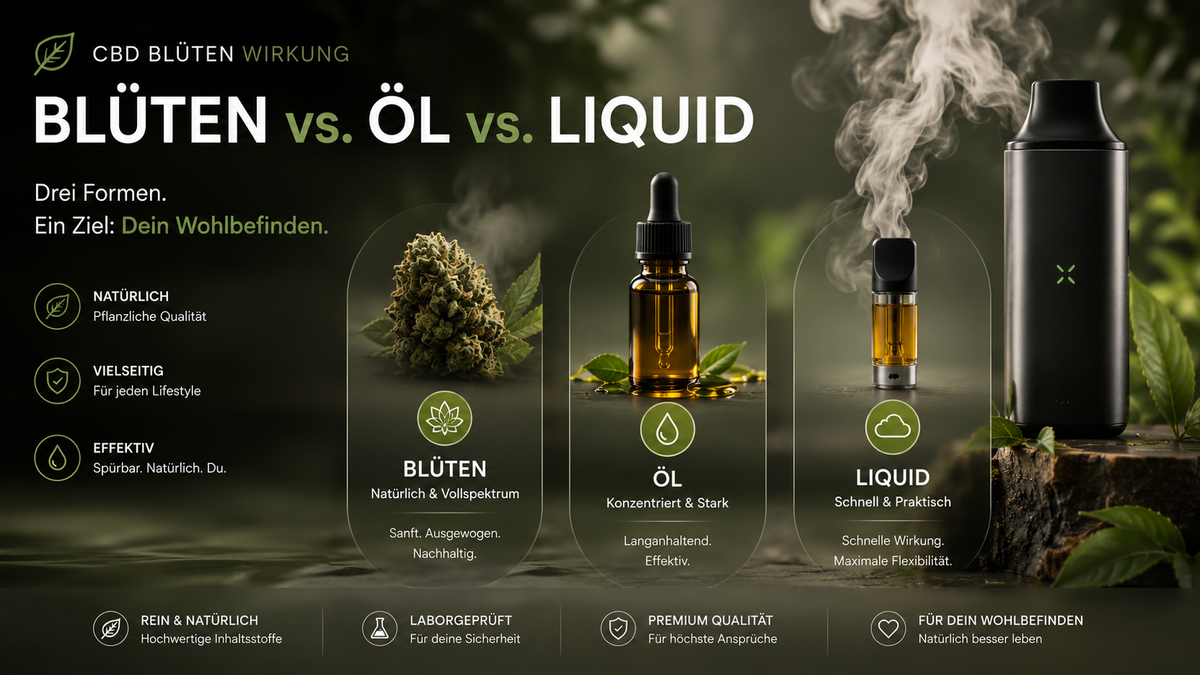 Blüten, Öl und Liquid und Vaporizer