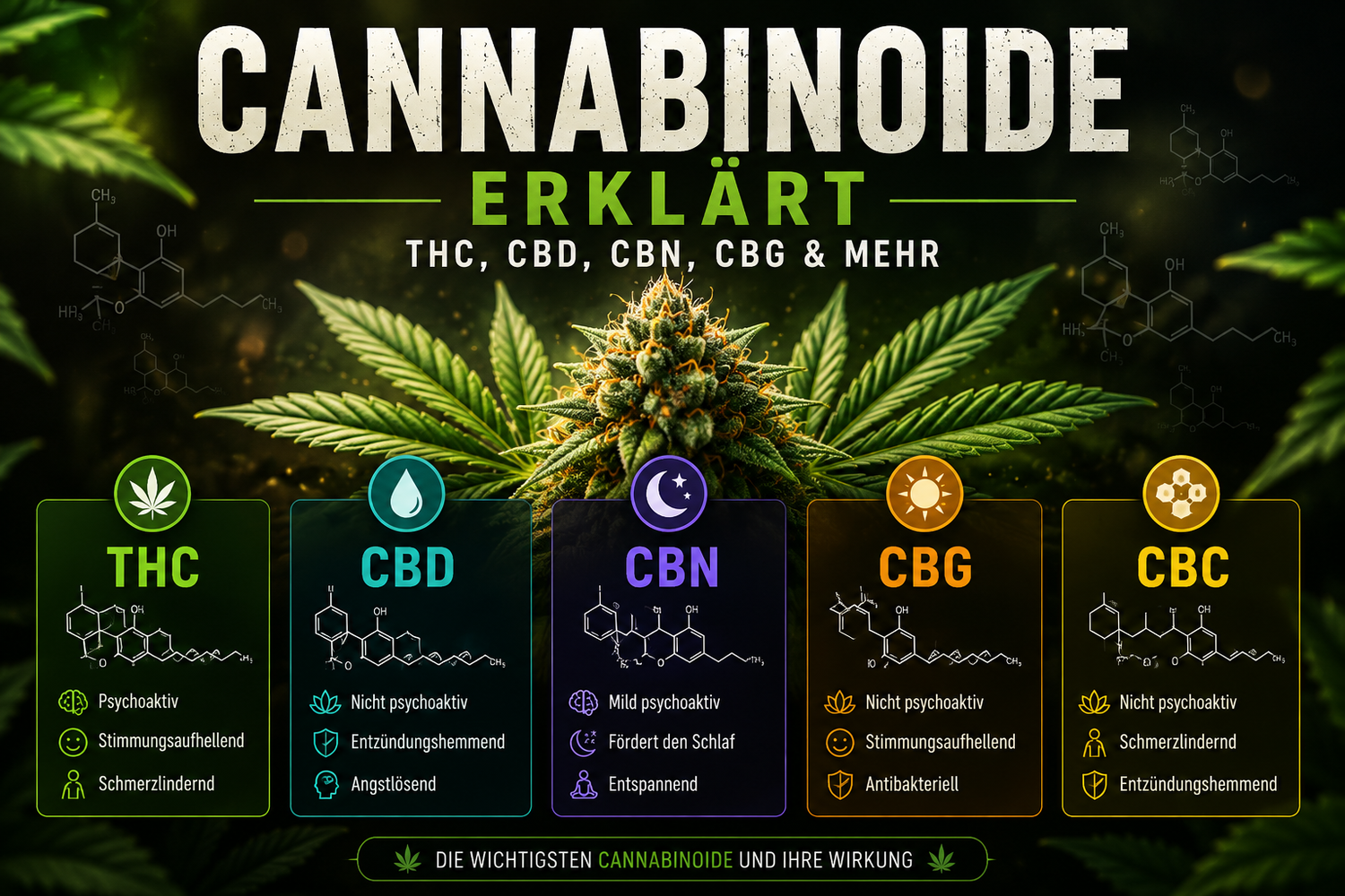 Thc, Cbd, Cbn, Cbg, Cbc, Pflanzen und Eigenschaften