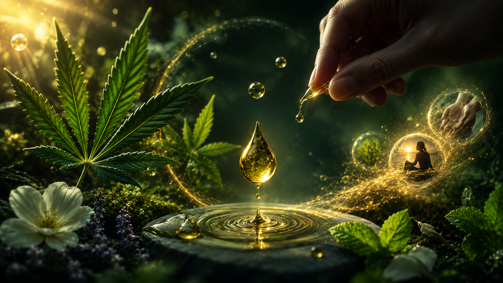 ÖÖk, Cannabisblüten, Wasser und Pflanzen